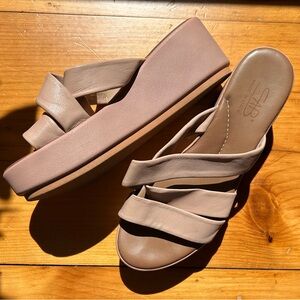 Blush Platform Leather Sandals